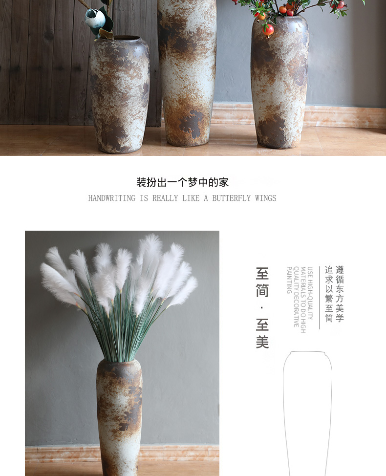 Jingdezhen ceramic vases, flower arrangement sitting room restoring ancient ways furnishing articles I and contracted reed landing pottery flowerpot kit