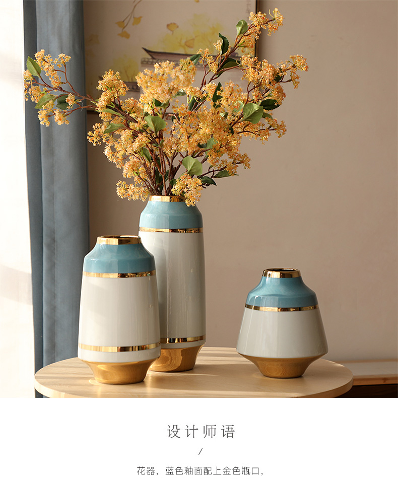 Modern American jingdezhen ceramic vase Jane furnishing articles flower arranging small sitting room and fresh ground decoration household act the role ofing is tasted