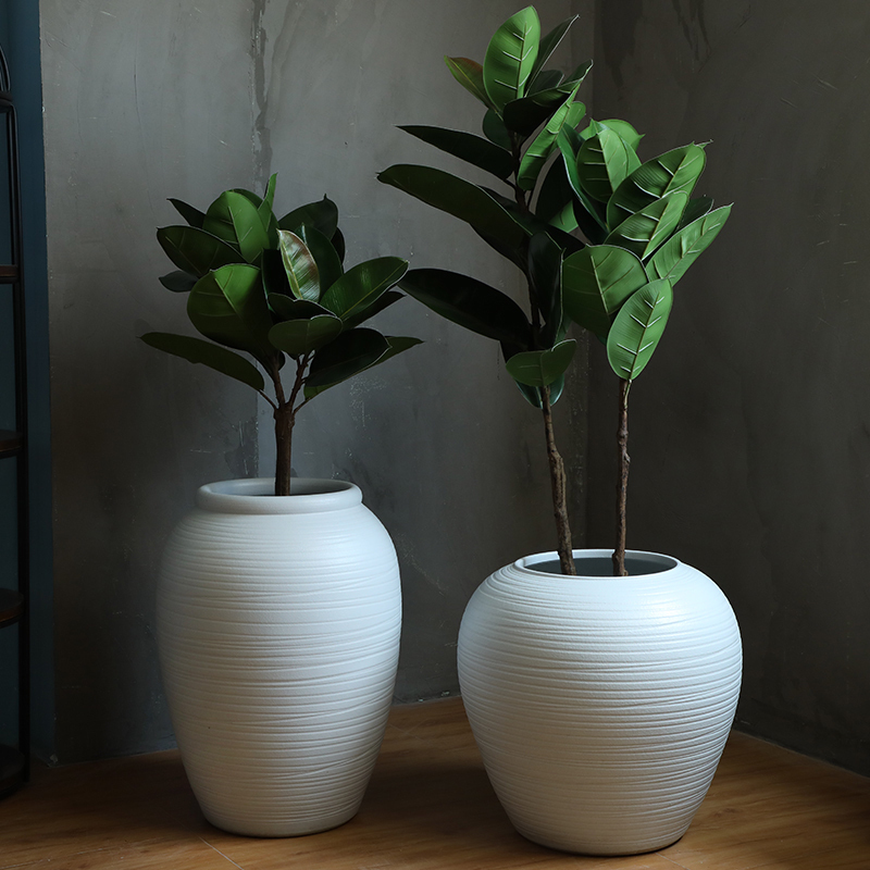 Jingdezhen ceramic large vases, flower arrangement sitting room place I and contracted white checking pottery landing big flower pot