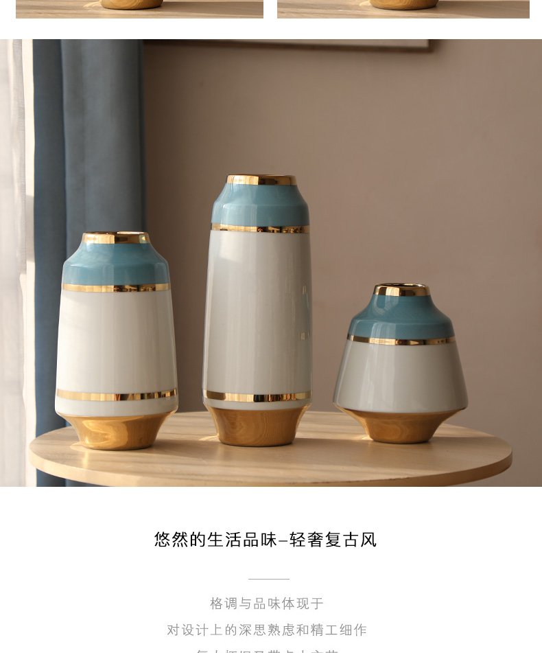 Modern American jingdezhen ceramic vase Jane furnishing articles flower arranging small sitting room and fresh ground decoration household act the role ofing is tasted