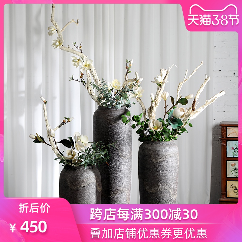 Large ground ceramic coarse pottery vases, flower arranging landscape example room adornment modelling place jingdezhen Europe type restoring ancient ways