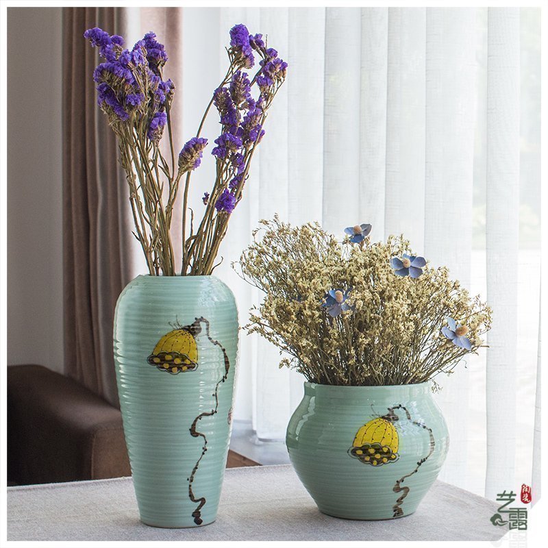 Jingdezhen ceramic vase furnishing articles sitting room furnishing articles furnishing articles new Chinese hand - made vases hydroponic flowers, dried flowers, flower arrangement