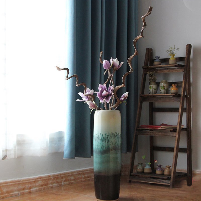 Modern American European Mediterranean style ceramic color glaze floor vases, home furnishing articles sitting room adornment