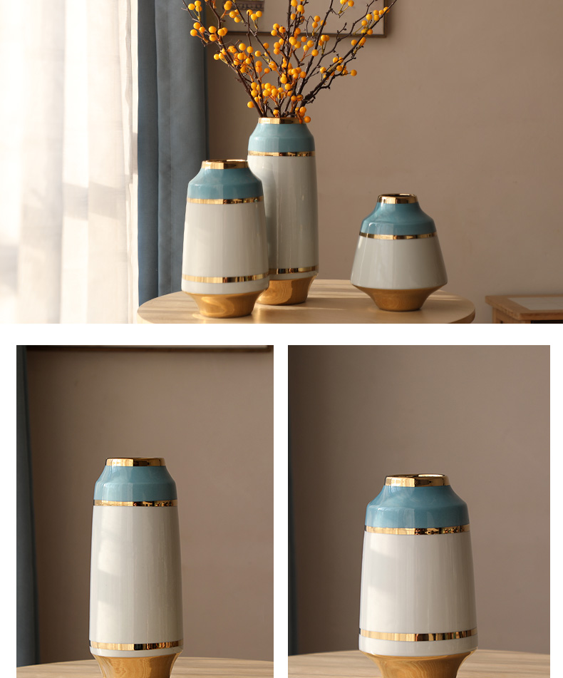 Modern American jingdezhen ceramic vase Jane furnishing articles flower arranging small sitting room and fresh ground decoration household act the role ofing is tasted