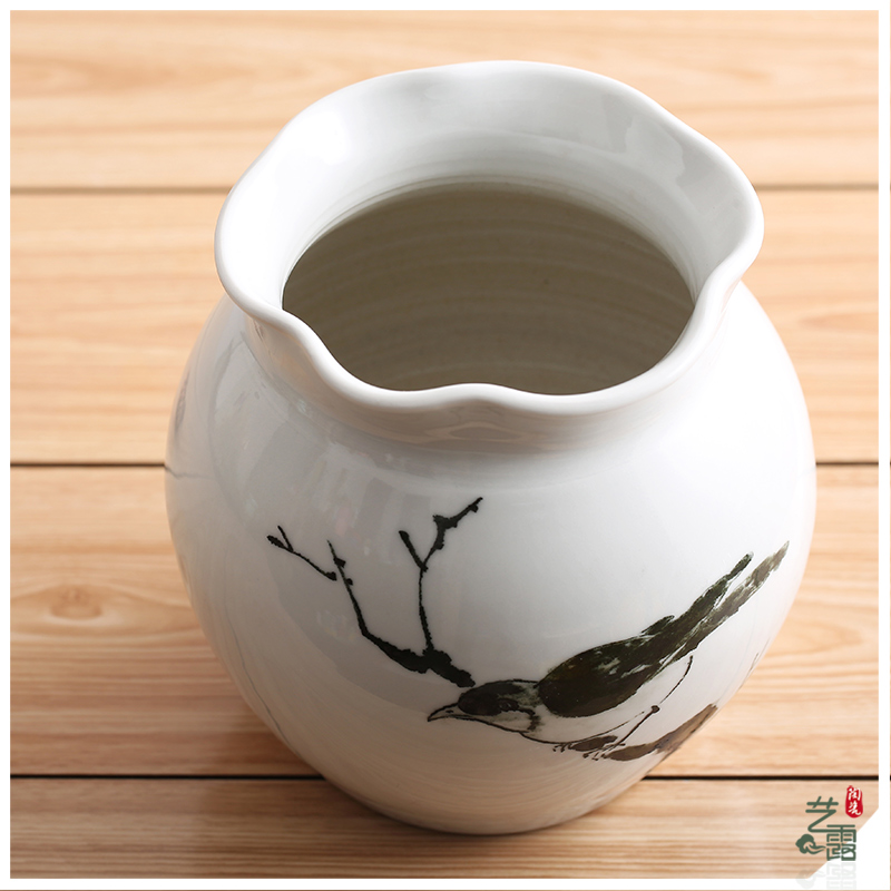 Art show I and contracted hand - made ceramic vases, dried flowers of new Chinese style suit jingdezhen porcelain desktop furnishing articles in the living room