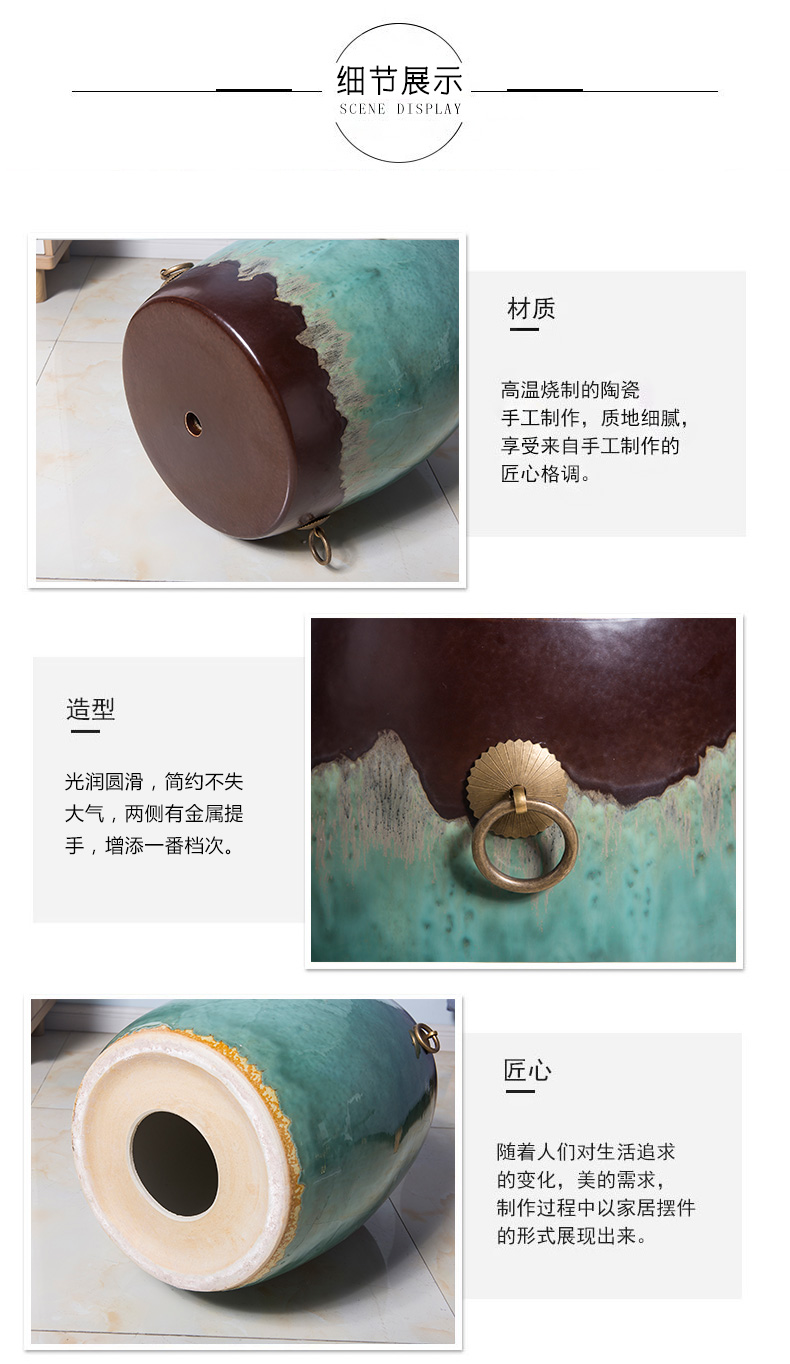 Creative ceramic drum who restoring ancient ways furnishing articles home sitting room the bedroom floor decoration who soft adornment housewarming gift