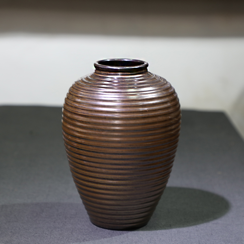 Coarse some ceramic clay pottery vases, flower POTS retro firewood golden flower arranging, ceramic products Coarse pottery flower POTS