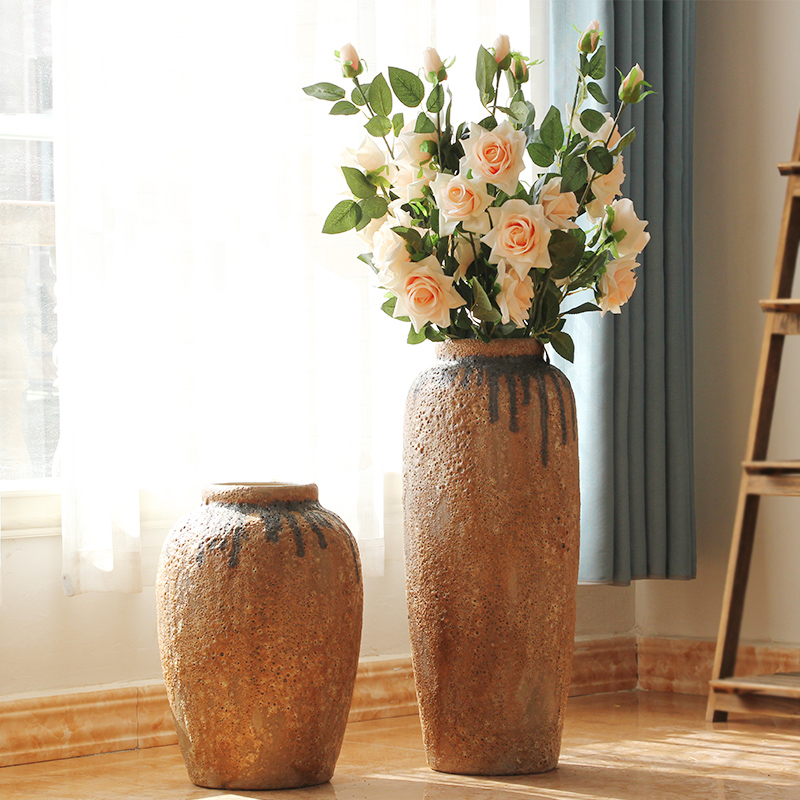 Europe type restoring ancient ways of creative ceramic pottery and porcelain vase of large sitting room household soft adornment hotel furnishing articles flower arrangement