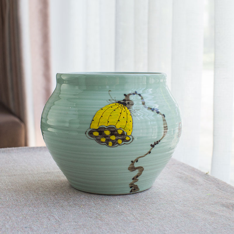 Jingdezhen ceramic vase furnishing articles sitting room furnishing articles furnishing articles new Chinese hand - made vases hydroponic flowers, dried flowers, flower arrangement