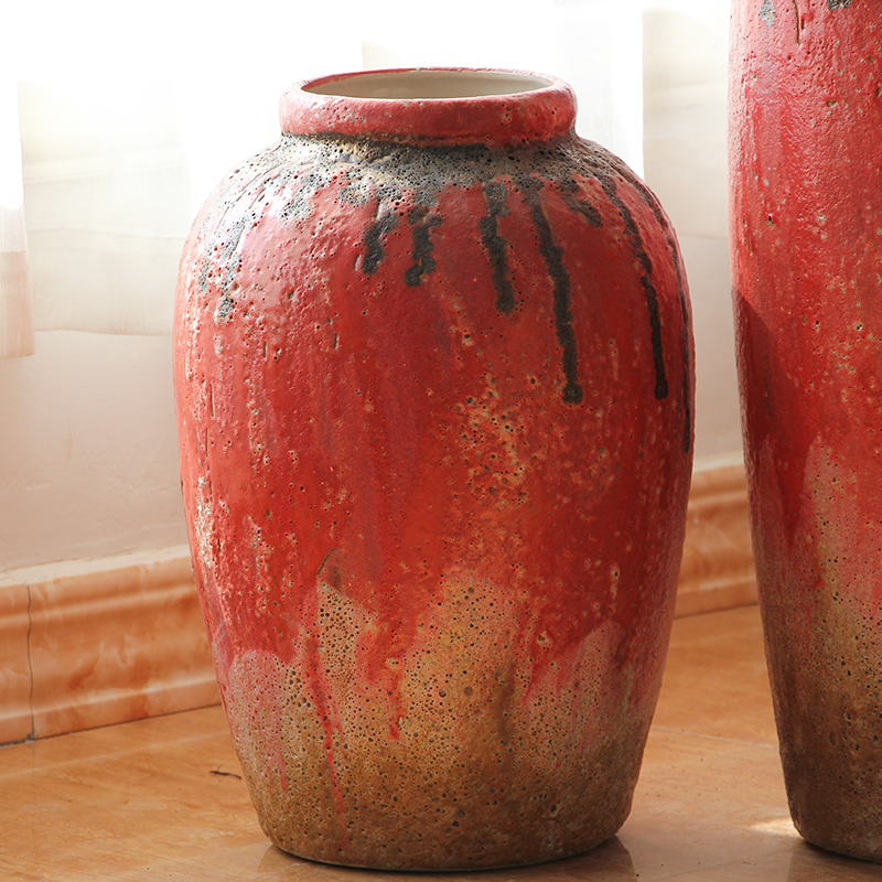 Jingdezhen coarse some ceramic jar jar flower implement ground vase earthenware do old archaize southeast Asia example room decoration