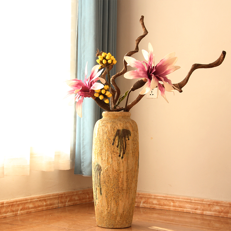 Jingdezhen coarse some ceramic jar jar flower implement ground vase earthenware do old archaize southeast Asia example room decoration