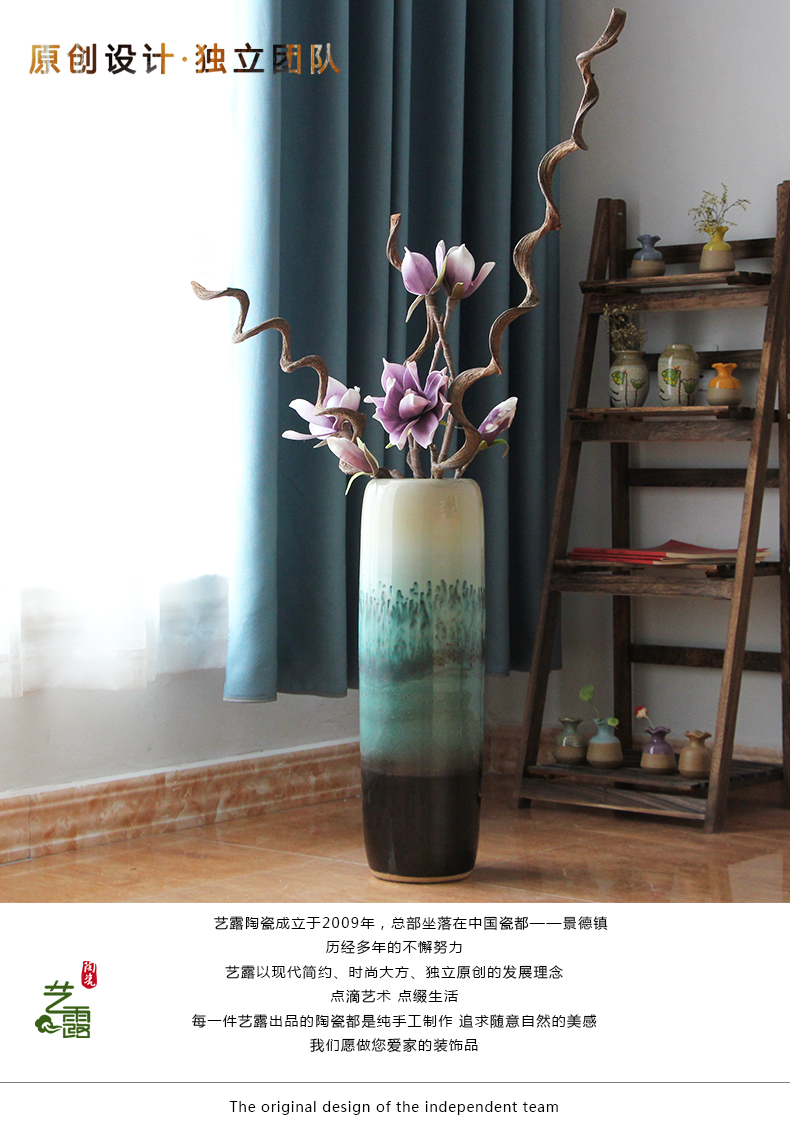 Modern American European Mediterranean style ceramic color glaze floor vases, home furnishing articles sitting room adornment