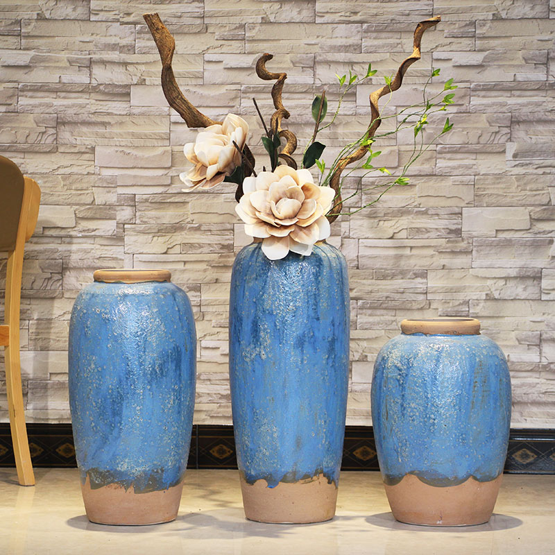 Jingdezhen coarse some ceramic jar jar flower implement ground vase earthenware restoring ancient ways do old big flowerpot example room decoration