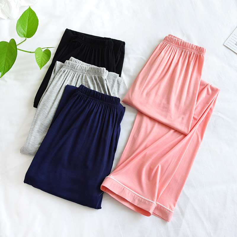 Comfort Modale Sleeping Pants Woman Long Pants Summer Thinness Home Pants Pure Color Sweetness Pants Can Be Worn Out