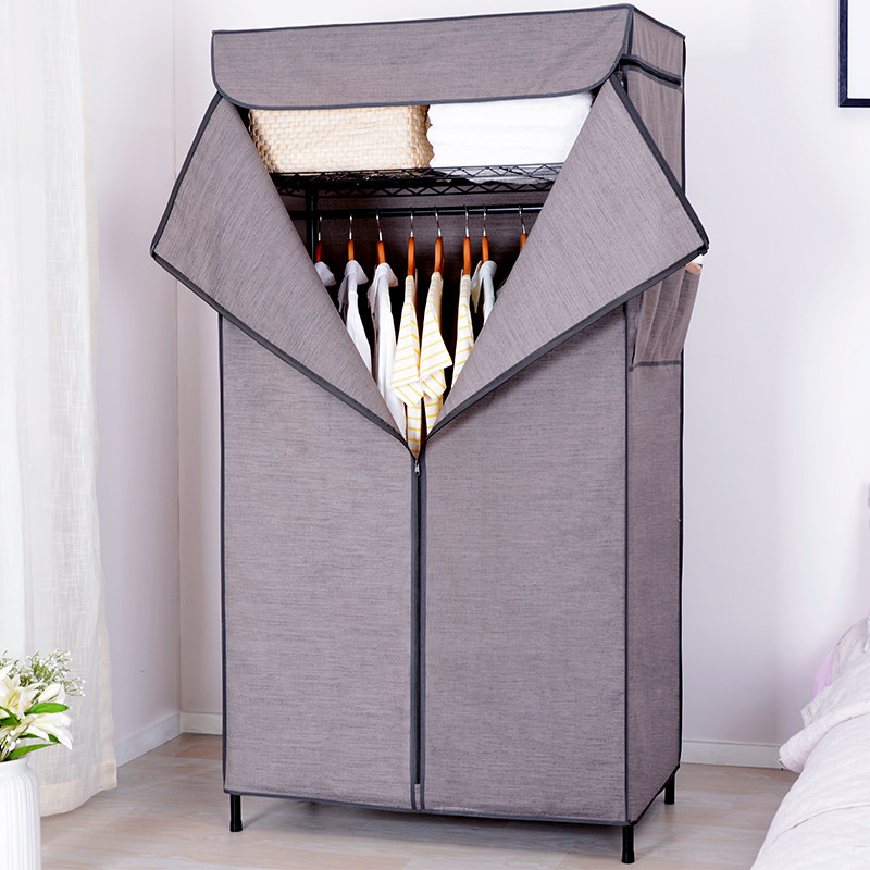Yicai Nianhua simple wardrobe fabric steel frame Oxford cloth thick reinforcement simple modern economy assembly wardrobe