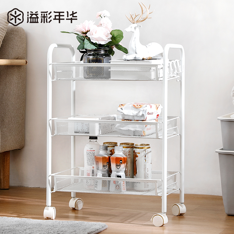 Yicai Nian Hua cart shelf Floor-to-ceiling bathroom bedroom powder room toilet Mobile multi-layer storage storage layer shelf