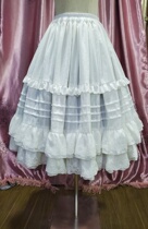 (Wang Yan with Summer) Cotton lotus leaf edge multilayer lengthened skirt open shirt bottom fit dress fit with long section JSK Custom style