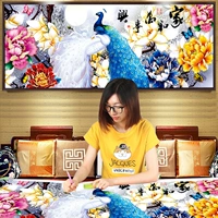 2024 Jiahe Wanshixing Алмазная картина, полная бриллиантов, новая гостиная, кристалл, вышивка крестиком, павлин, Lucky 2025, вышивка 5d