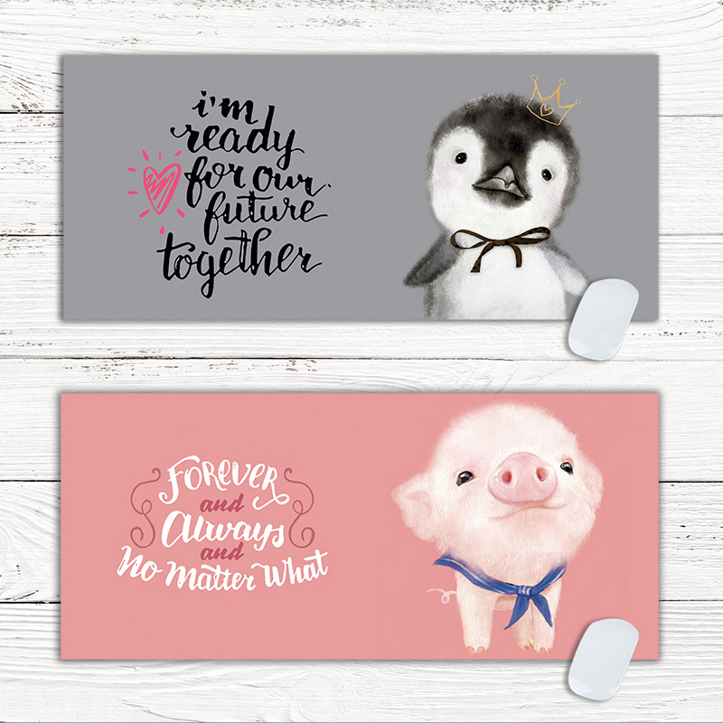 Cute Creative Cartoon Mouse Pad Waterproof thickness lock side anti - slip office mat super - large keyboard mat
