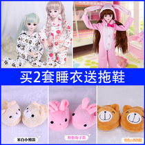 60cm Ye Luoli doll pajamas slippers night Lori Katies clothes winter nightgown warm suit