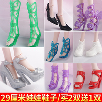 29cm leaf Laurie doll shoes 30cm6-Silicon White ying xian sub-ice princess filling high heels shoes
