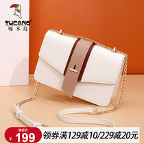 Woodpecker Flagship Store Womens Bag 2021 New shoulder bag Autumn and Winter Fashion Ladies Shoulder Joker Chain Small Square Bag