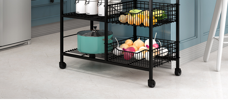 Edge lodge vegetable rack shelf floor kitchen stainless steel multi - layer household tableware store receive the popurality of microwave oven