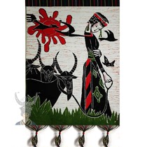 Special offer Miao batik cloth painting ethnic minority characteristic pattern double-layer mural Miao and Dai 56*78cm