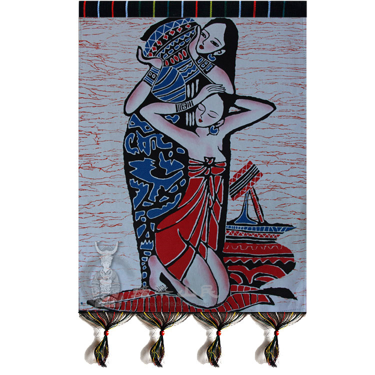 Miao cloth pictorial ethnic minority characteristic pattern Double-layer mural mural Miao ethnic Dai ethnic group wash head female 56 * 78cm-Taobao