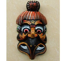 For sale at factory price purely handmade wood carvings Nuo noodles props and opera masks medium gold Nuo about 14*24cm