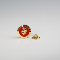 Chairman Mao statue 24k red badge fine badge needle red collection commemorative medal High-grade diameter 18mm
