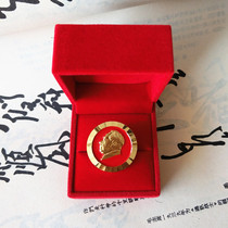 Chairman Mao Portrait Mao Zedong head micro chapter Cultural Revolution Memorial portrait 3 cm diameter plated with real gold