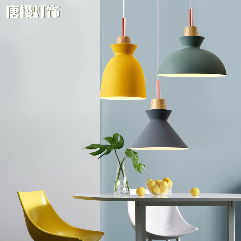 Nordic creative personality Three-head chandelier minimalist modern cozy bar Café Balcony Light Macaron Dining Chandelier