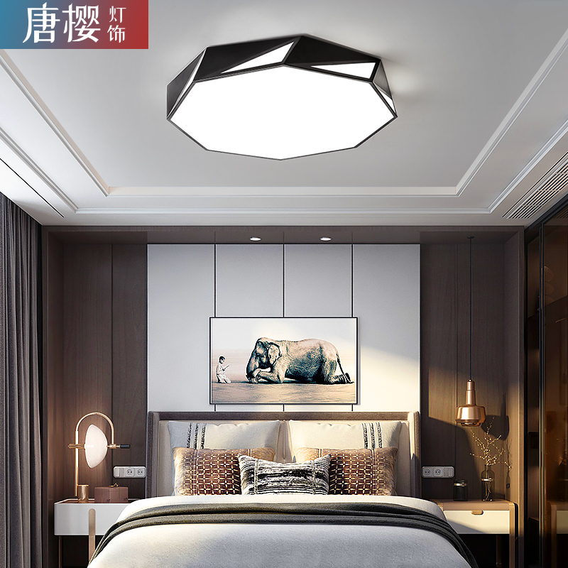 Personality geometric bedroom lamp LED ceiling lamp Modern simple living room lamp Creative dining room lamp Acrylic bevel