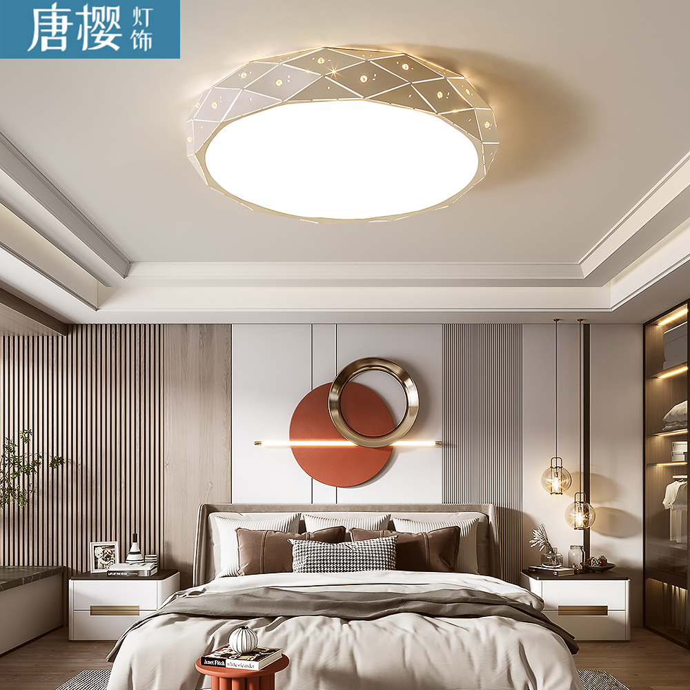 LED bedroom ceiling lamp modern simple warm Round square living room room dining room walkway lamps pineapple