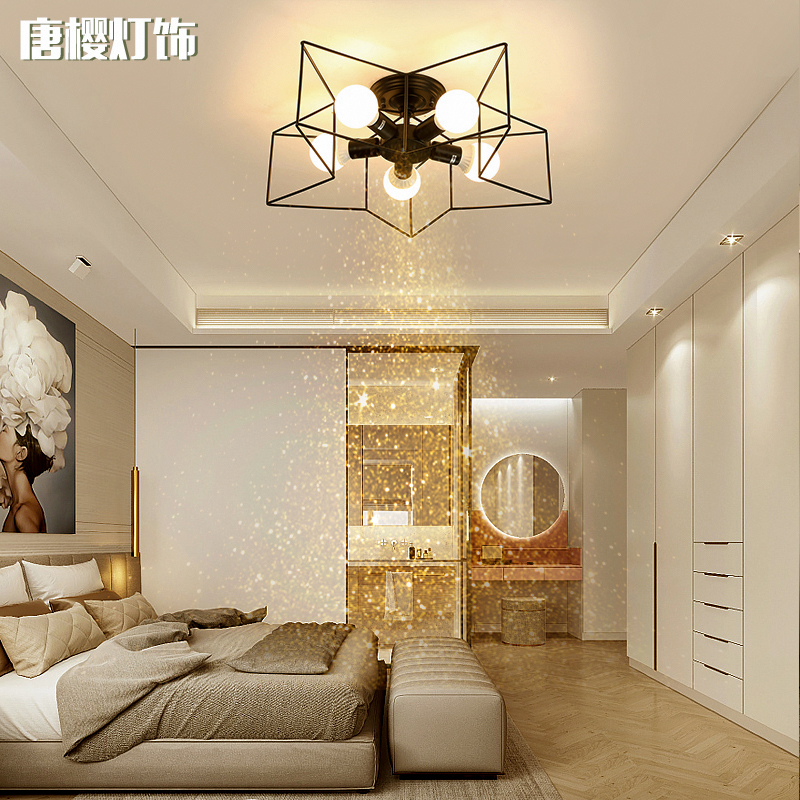 Nordic bedroom lights Simple modern creative atmosphere Household personality stars Ceiling lights Dining room warm lamps starlight