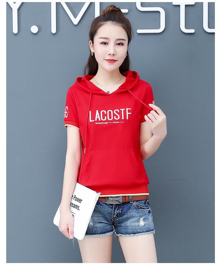 Áo thun cotton nữ 丅 áo thể thao giản dị hàng đầu 2019 hè mới Áo thun ngắn tay cho nữ hoang dã - Áo phông áo phông có cổ nữ