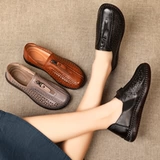 Летние туфли для матери, обувь, сандалии для кожаной обуви, 2023 года, из натуральной кожи, мягкая подошва, для среднего возраста