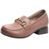 Туфли для матери, обувь для кожаной обуви, комфортные лоферы, для среднего возраста, из натуральной кожи, мягкая подошва