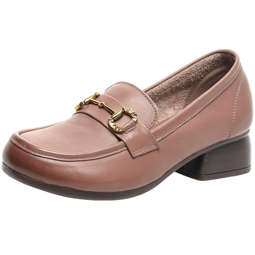 Туфли для матери, обувь для кожаной обуви, комфортные лоферы, для среднего возраста, из натуральной кожи, мягкая подошва