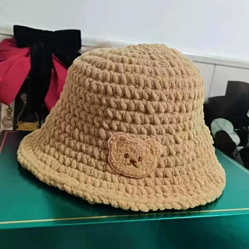 Шапка, шерстяной плетеный зимний детский набор материалов, «сделай сам», с медвежатами