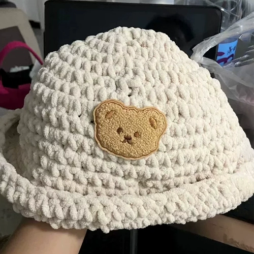 Шапка, шерстяной плетеный зимний детский набор материалов, «сделай сам», с медвежатами