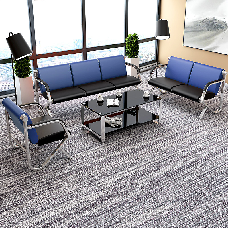 Steel tube office sofa coffee table combination business sofa room modern minimalist disassembly small office furniture sofa