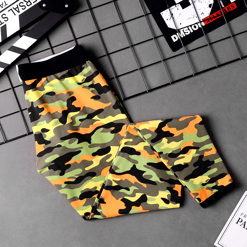 Special Price Slim Fit Sanitary Pants Men's Pure Cotton Youth Sanitary Pants Personality Tidal inside Pants Pants Boys' Fit Inside Lap Pants Camouflate Warm Pants