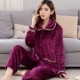 Mùa đông dày lông cừu san hô đồ ngủ cộng với phân bón XL flannel nhà dịch vụ phù hợp với chất béo mm200 kg mùa thu nữ đồ bộ mặc nhà cao cấp