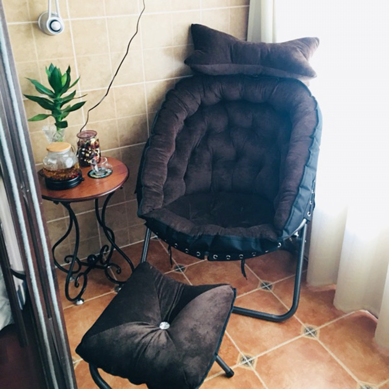 Sloth sofa Single balcony Balcony Sloth Chair Bedroom Casual Little Sofa Modern Minima Dorm Room Dorm Room Folding Deck Chair