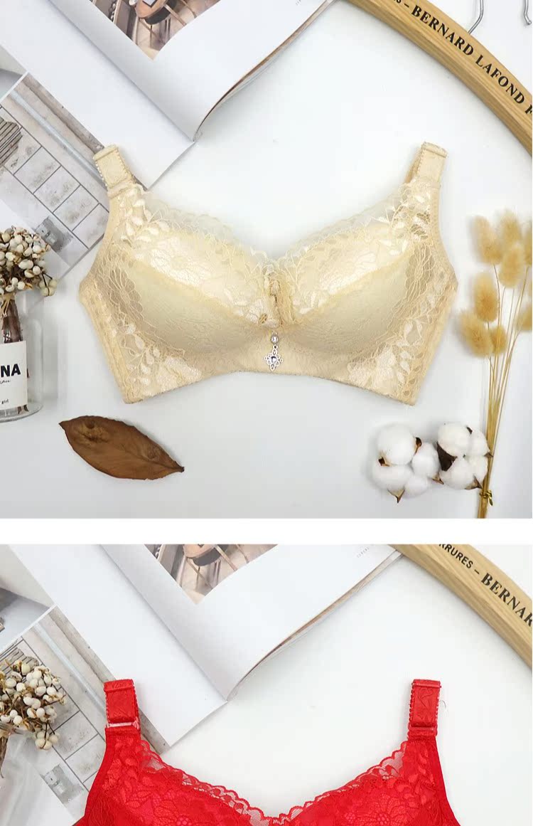 Sexy phần mỏng không có vòng thép tập hợp áo lót đồ lót dày khuôn thoải mái kích thước lớn thoáng khí nữ điều chỉnh áo ngực thoáng khí quần lót phụ nữ