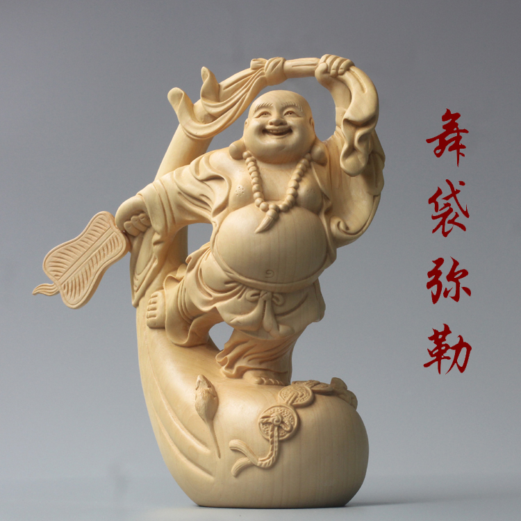 Yueqing Yang Wooden Carving House Fengshui Car Fittings Wooden figures Dance Bag Mailbox Craft Gift
