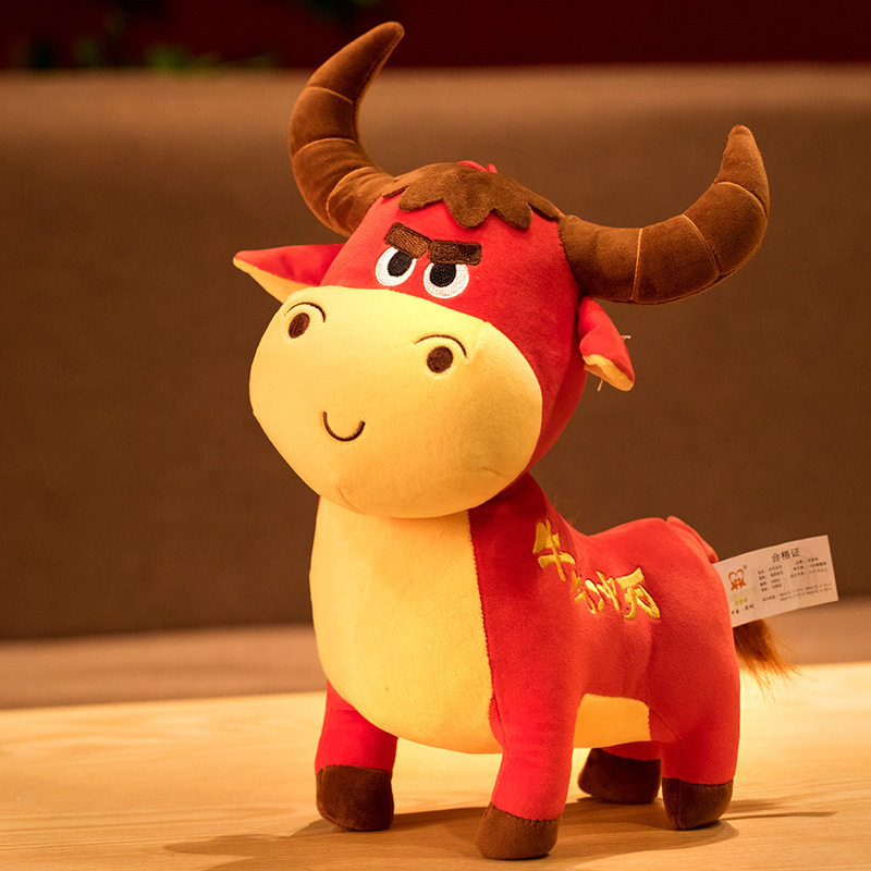 New Year Bull's Year Auspicious Bull Gas Rind Wool Suede Toy Emulation Bull Paparazzi Doll Company Exhibition Event Gift