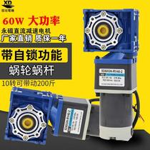 DC motor decelerated turbine motor 12V24V two-stage speed reduction motor 60W speed-adjustable DC motor motor